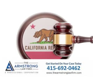 California state flag logo with gavel