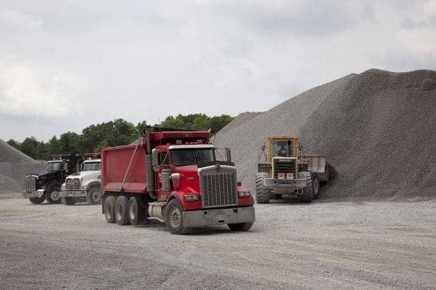 Trucks in Limestone Quarry - Vulcan Materials Company